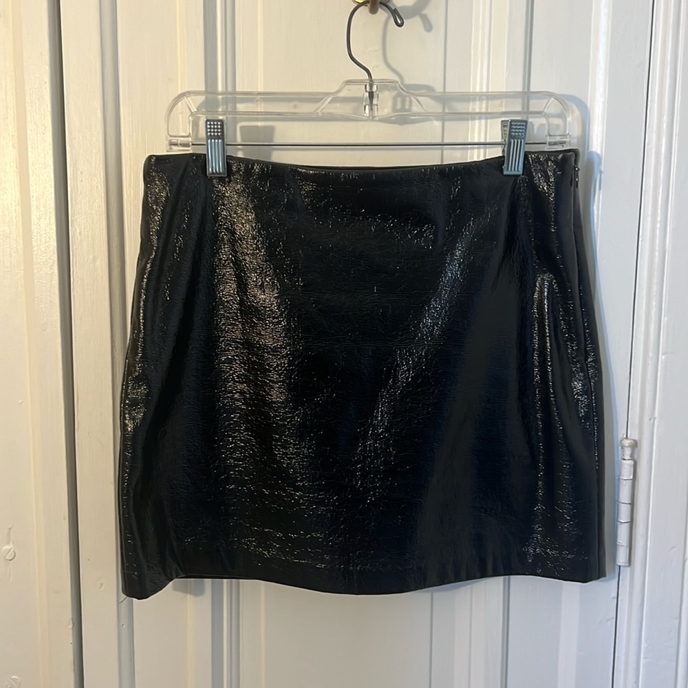 Theory patent leather mini skirt